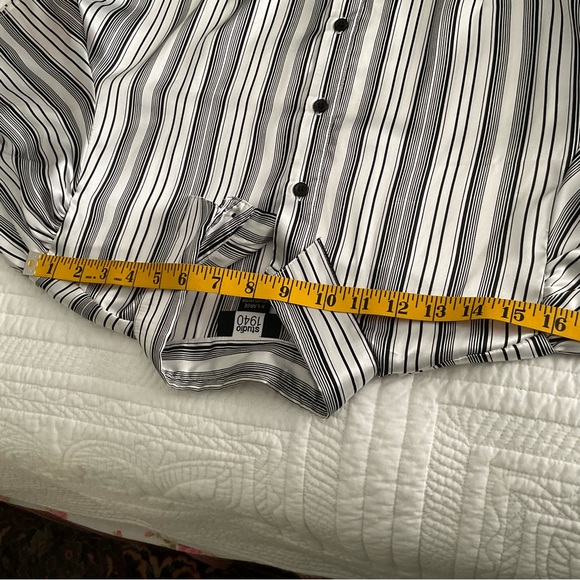 STUDIO 1940, BLACK AND WHITE STRIPED BLOUSE, SIZE: XL - Picture 7 of 11